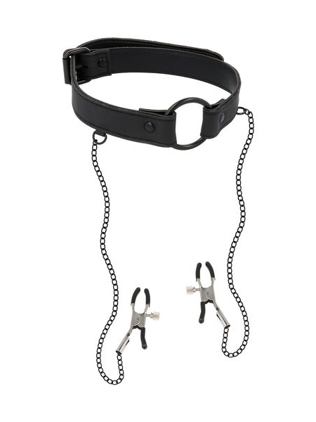 Submissive Fetish Collier avec Pince à Seins