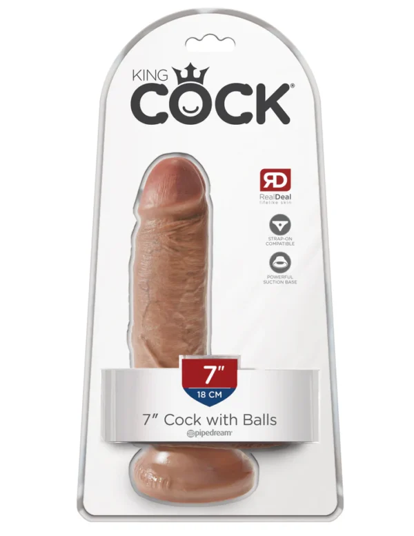 Gode King Cock 7" avec testicules et ventouse