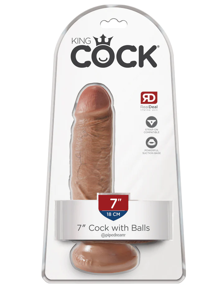 Gode King Cock 7" avec testicules et ventouse
