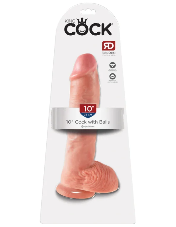 Gode King Cock 10" avec testicules et ventouse