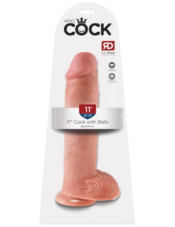 Gode King Cock 11" avec testicules et ventouse