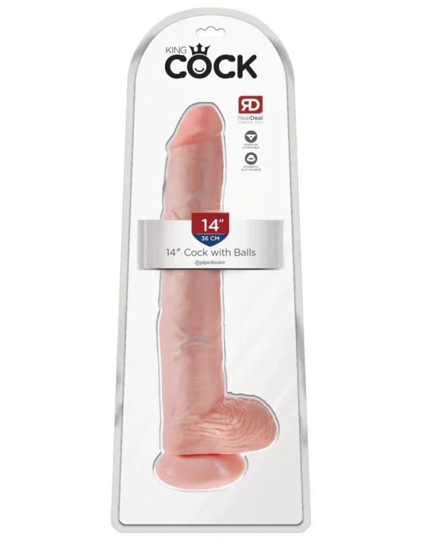 Gode King Cock 14" avec testicules et ventouse