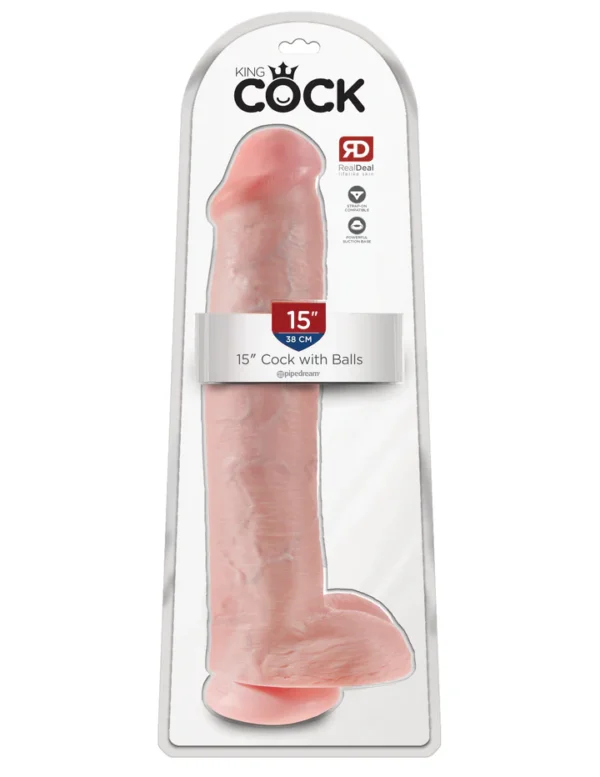 Gode King Cock 15" avec testicules et ventouse