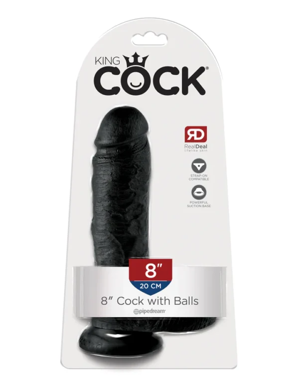 Gode King Cock 8" avec testicules et ventouse