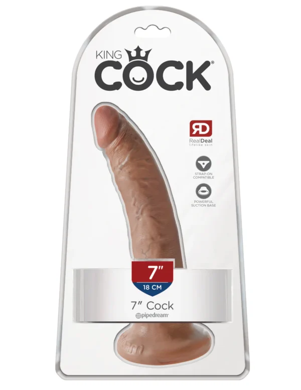Gode King Cock 7" ventouse sans testicules - Chair